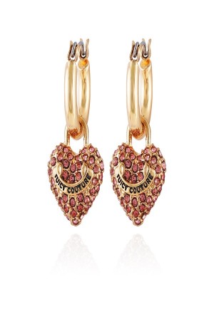 Juicy Couture Bling Heart Hoop Earrings Kultaiset | JC-SN651895