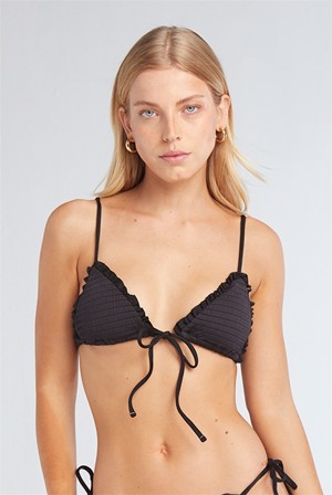 Juicy Couture Capittana Gaia Bikini Top Mustat | JC-SN651855