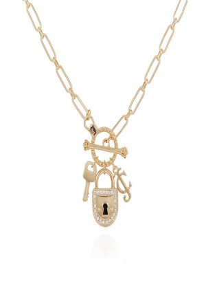 Juicy Couture Charmed Lock Necklace Kultaiset | JC-SN651904