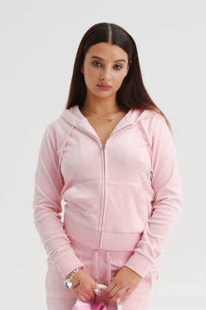 Juicy Couture Classic Velour Robertson Hoodie Pinkki | JC-SN651961