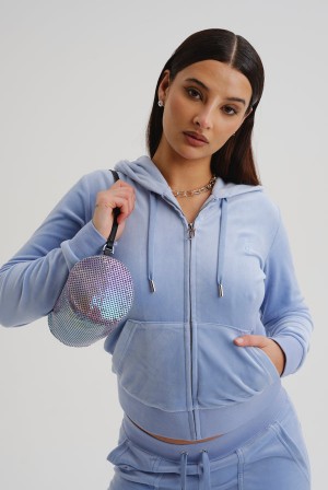 Juicy Couture Classic Velour Robertson Hoodie Sininen | JC-SN652031