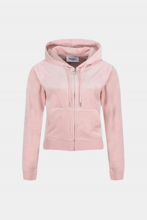 Juicy Couture Classic Velour Robertson Hoodie Pinkki | JC-SN652130