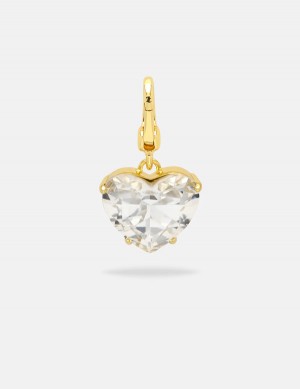 Juicy Couture Clear Crystal Heart & Drop Charm Kultaiset | JC-SN652406