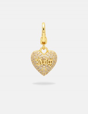 Juicy Couture Crystal Heart Charm Kultaiset | JC-SN652389