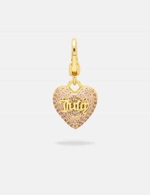 Juicy Couture Crystal Heart Charm Kultaiset | JC-SN652408