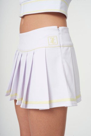 Juicy Couture Laskostettu Micro Twill Tennis Skirt Valkoinen | JC-SN652297