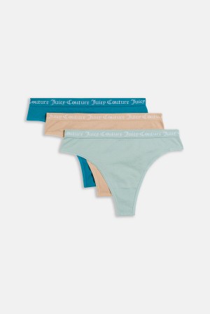 Juicy Couture Pack Of 3 Litteät Knit Seamless Thongs Ruskea | JC-SN652273