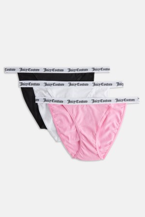 Juicy Couture Pack Of 3 Puuvilla Branded Waistband Briefs Monivärinen | JC-SN652265