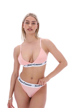 Juicy Couture Puuvilla Lounge Triangle Bra Pinkki | JC-SN652224