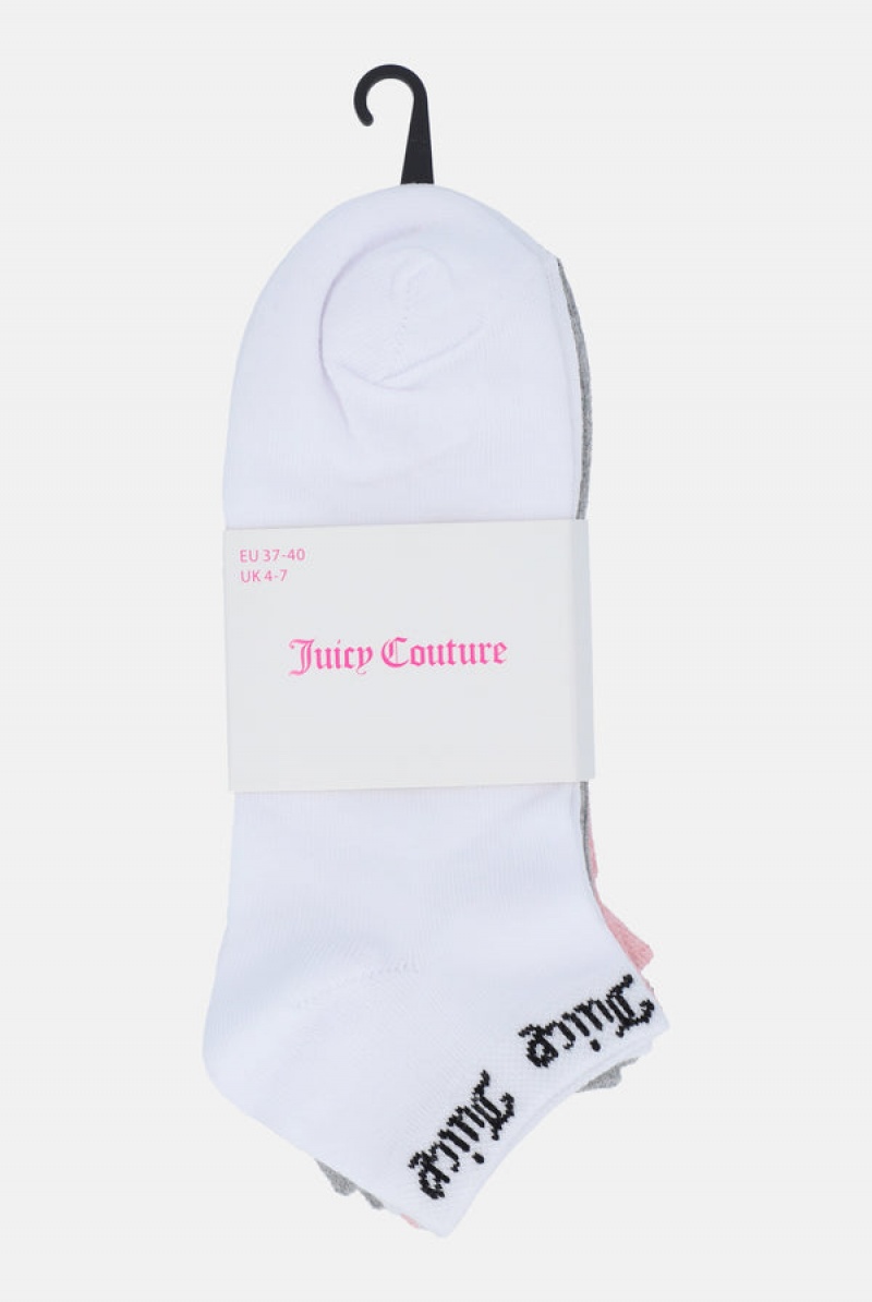 Juicy Couture 3 Pack Contrast Logo Trainer Liners Monivärinen | JC-SN652321