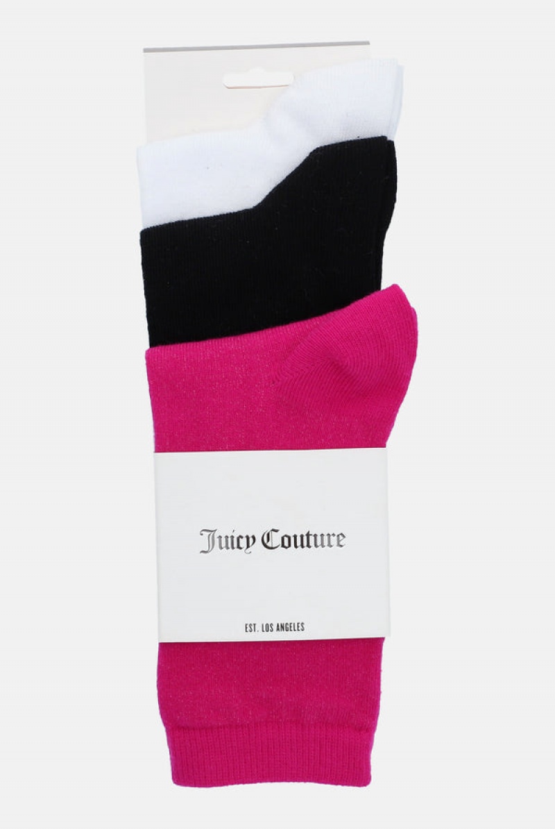 Juicy Couture 3 Pack Flag Label Sock Monivärinen | JC-SN652323