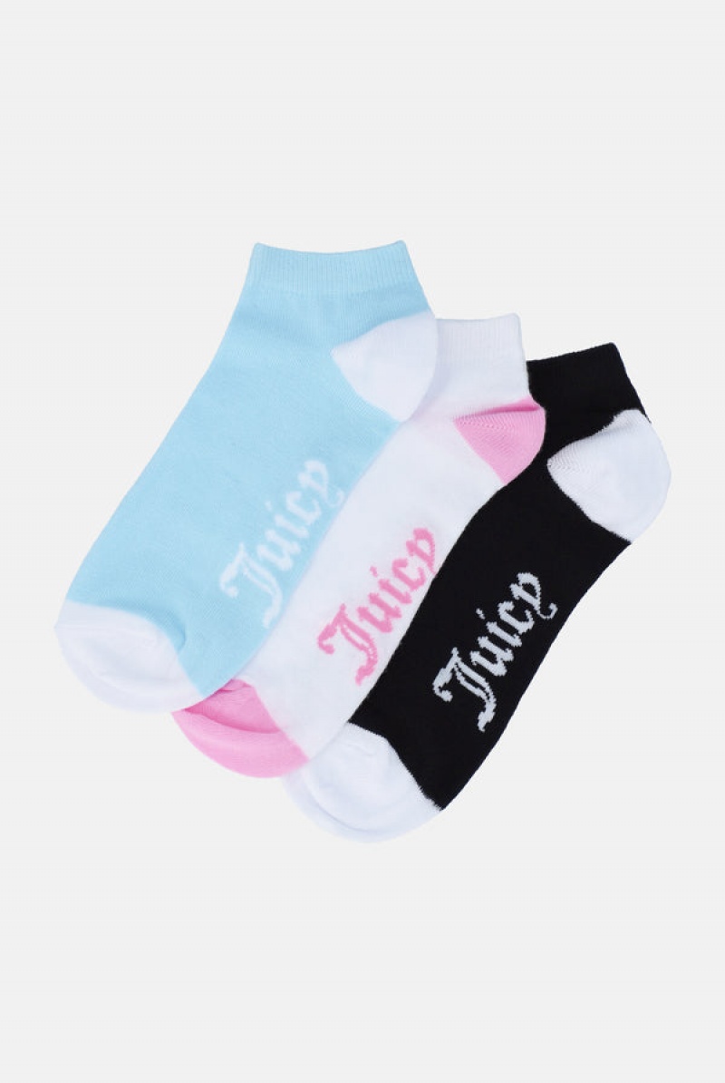 Juicy Couture 3 Pack Logo Trainer Liners Monivärinen | JC-SN652319