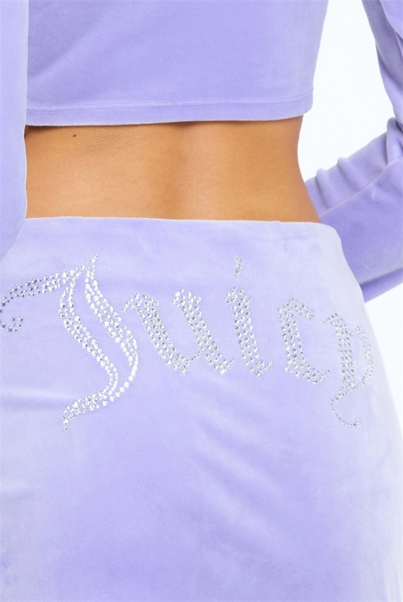 Juicy Couture Big Bling Velour Micro Mini Skirt Vaaleanvioletit | JC-SN651829