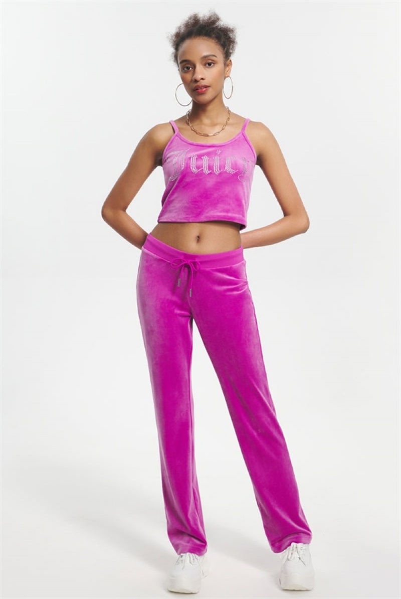 Juicy Couture Big Bling Velour Tank Top Violetit | JC-SN651641