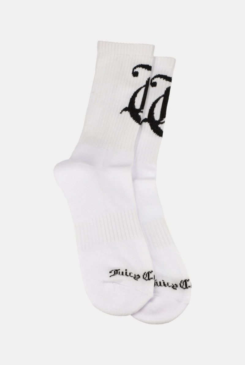 Juicy Couture Calf Length Socks Valkoinen | JC-SN652313