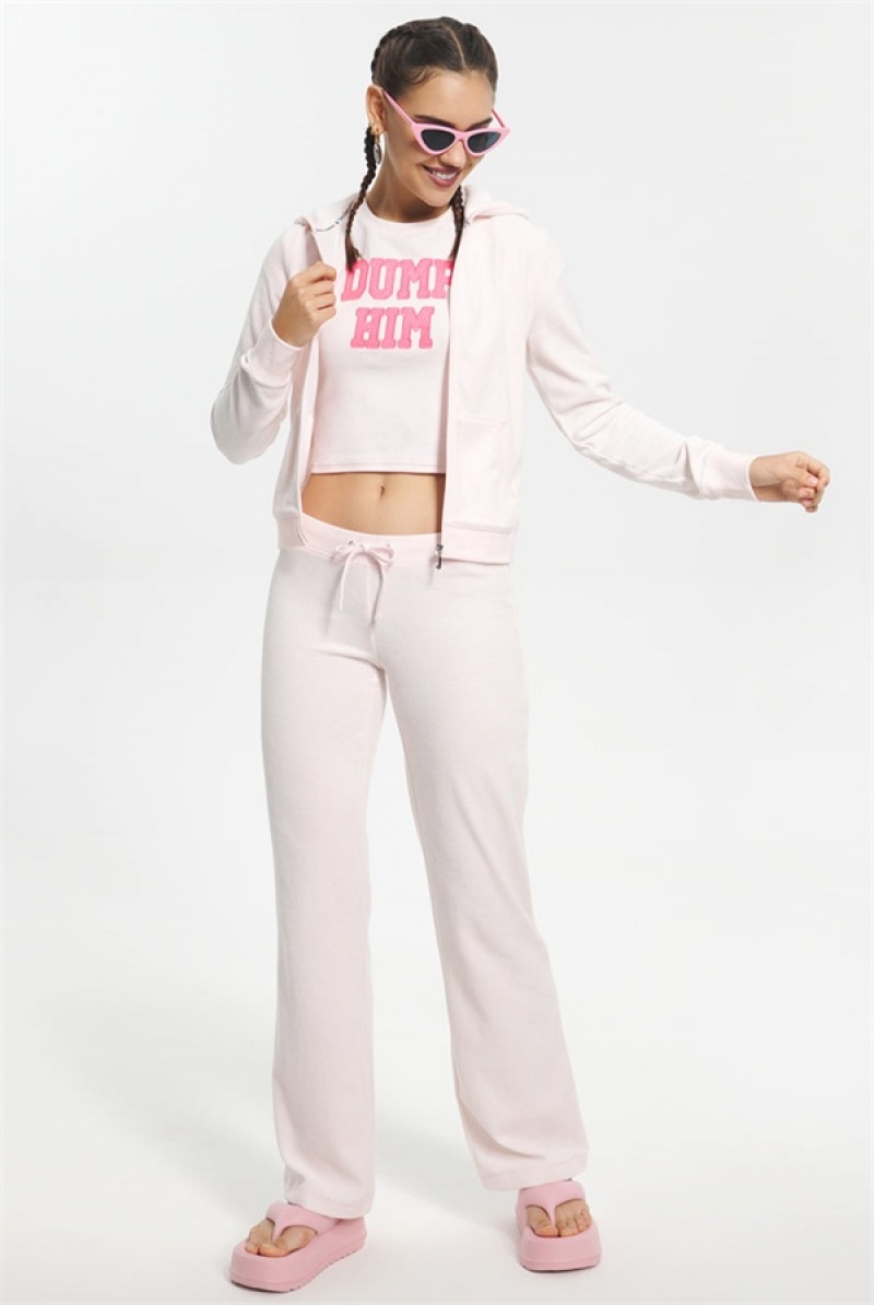 Juicy Couture Classic Puuvilla Velour Hoodie Vaaleanpinkki | JC-SN651527