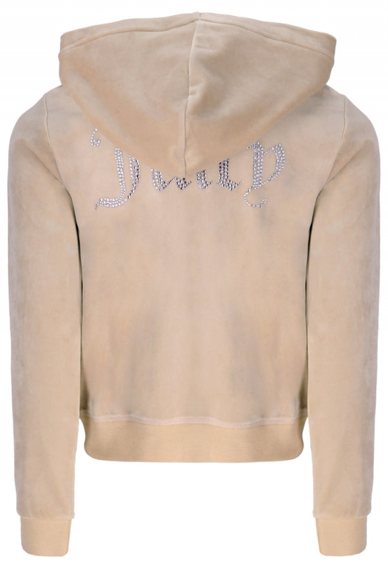 Juicy Couture Classic Velour Diamante Robertson Hoodie Ruskea | JC-SN652021