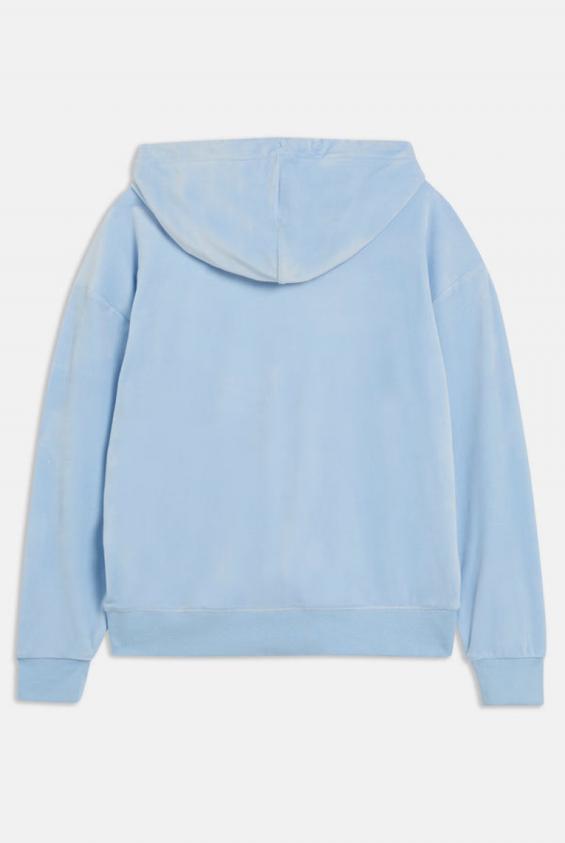 Juicy Couture Classic Velour Oversized Hoodie Sininen | JC-SN651967