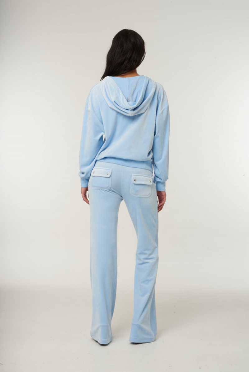 Juicy Couture Classic Velour Oversized Hoodie Sininen | JC-SN651967