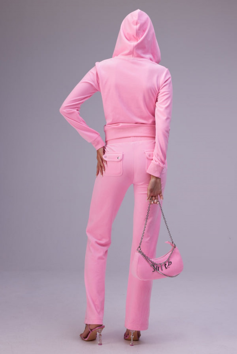 Juicy Couture Classic Velour Robertson Hoodie Pinkki | JC-SN651947