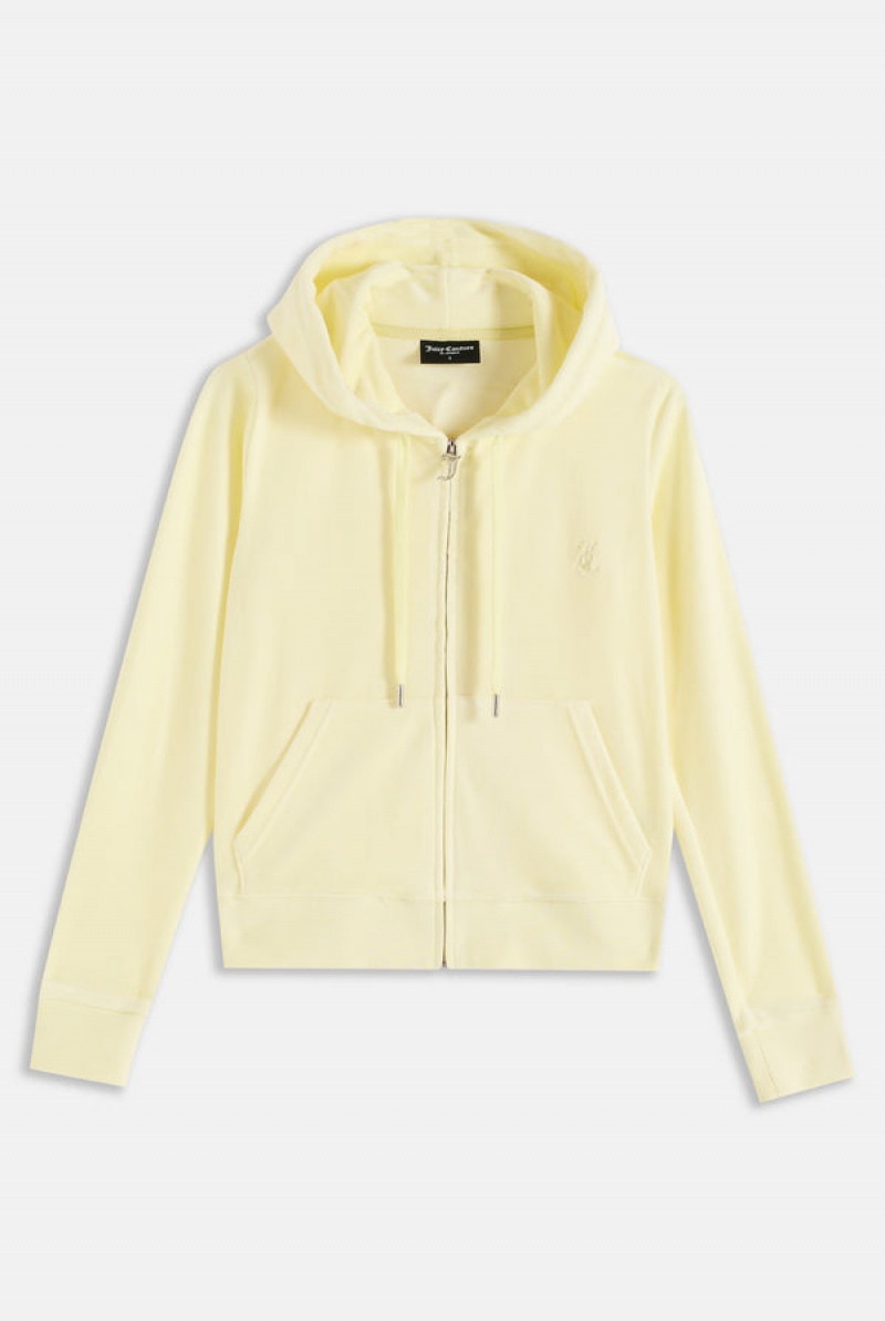 Juicy Couture Classic Velour Robertson Hoodie Keltainen | JC-SN651971