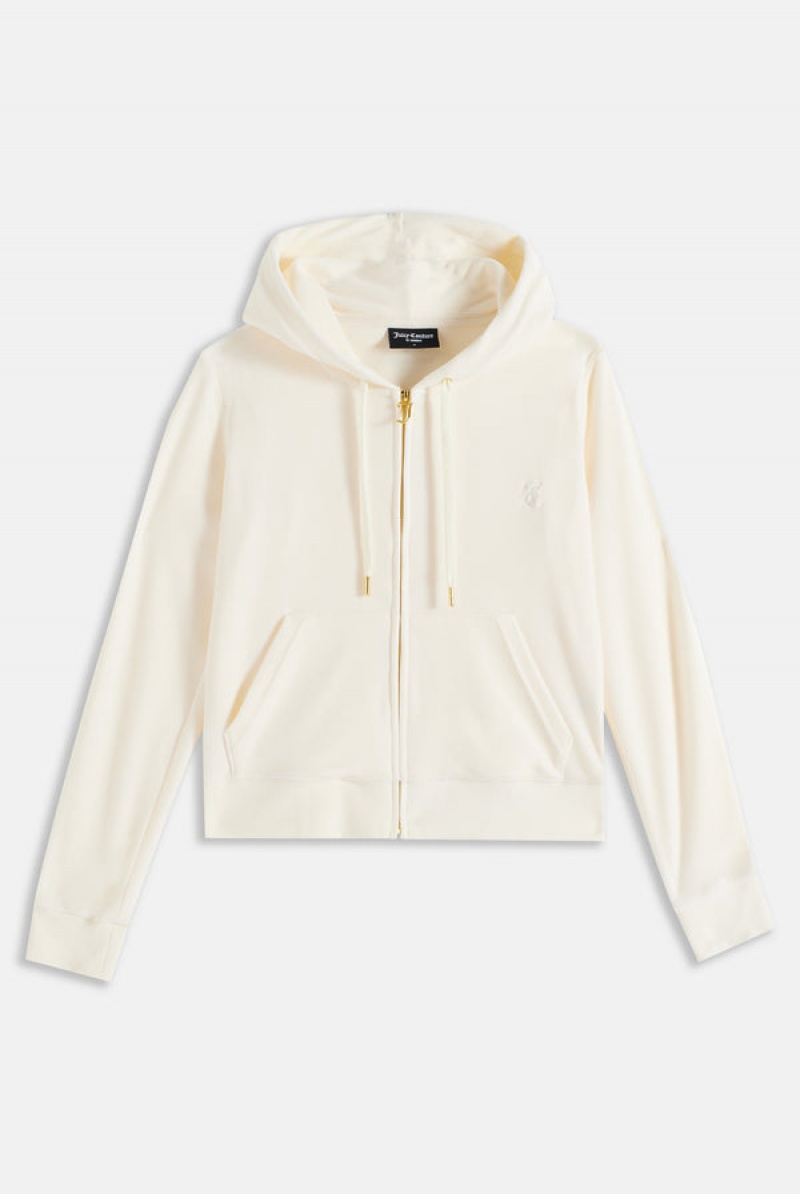 Juicy Couture Classic Velour Robertson Hoodie Kerma | JC-SN651992