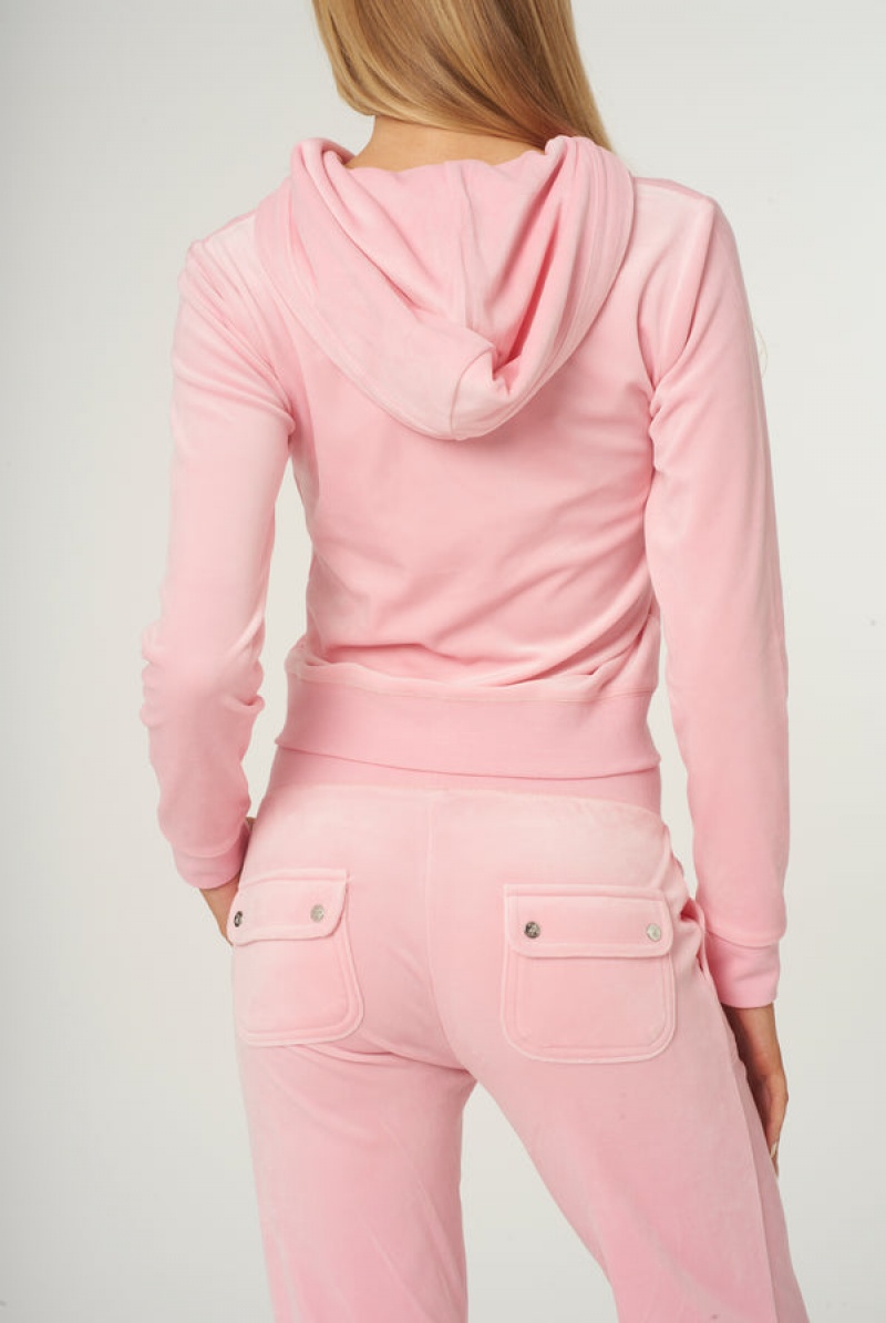 Juicy Couture Classic Velour Robertson Hoodie Pinkki | JC-SN651994