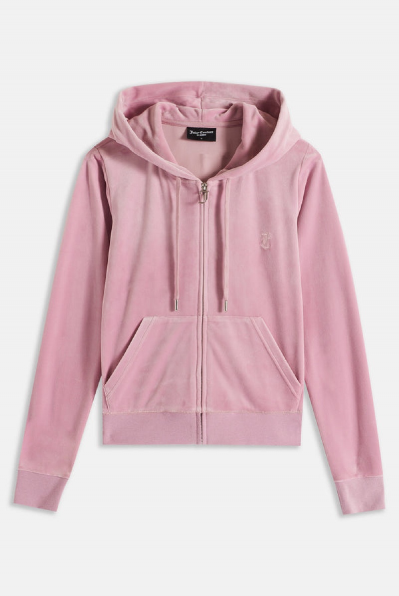 Juicy Couture Classic Velour Robertson Hoodie Pinkki | JC-SN651994