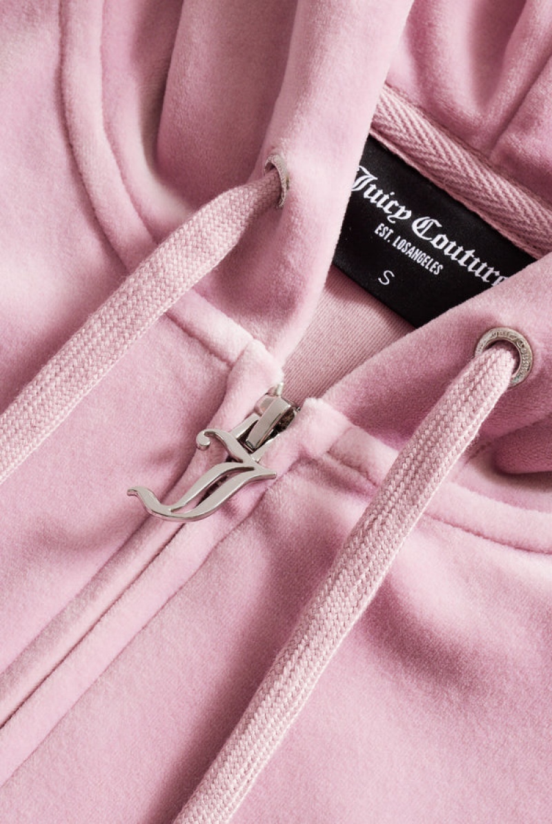 Juicy Couture Classic Velour Robertson Hoodie Pinkki | JC-SN651994