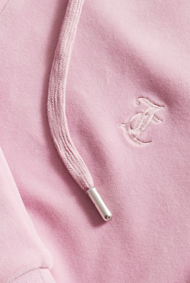 Juicy Couture Classic Velour Robertson Hoodie Pinkki | JC-SN651994