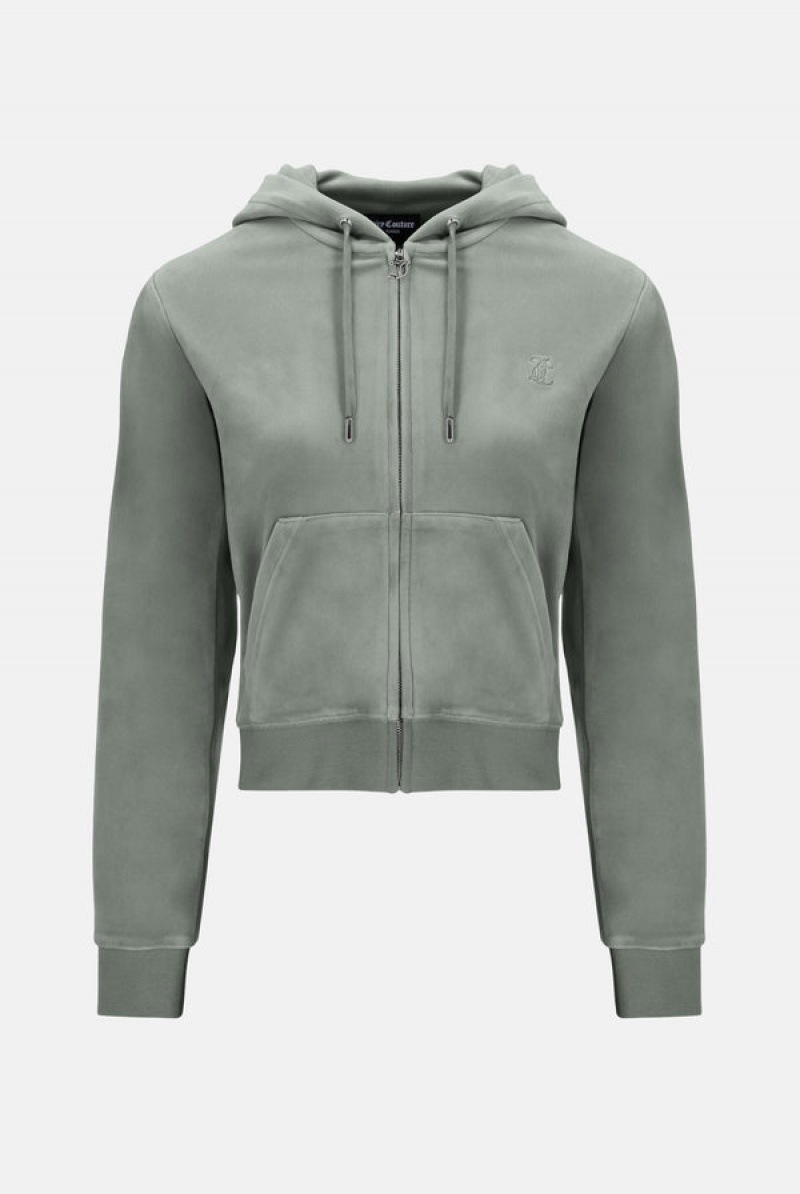 Juicy Couture Classic Velour Robertson Hoodie Vihreä | JC-SN652022