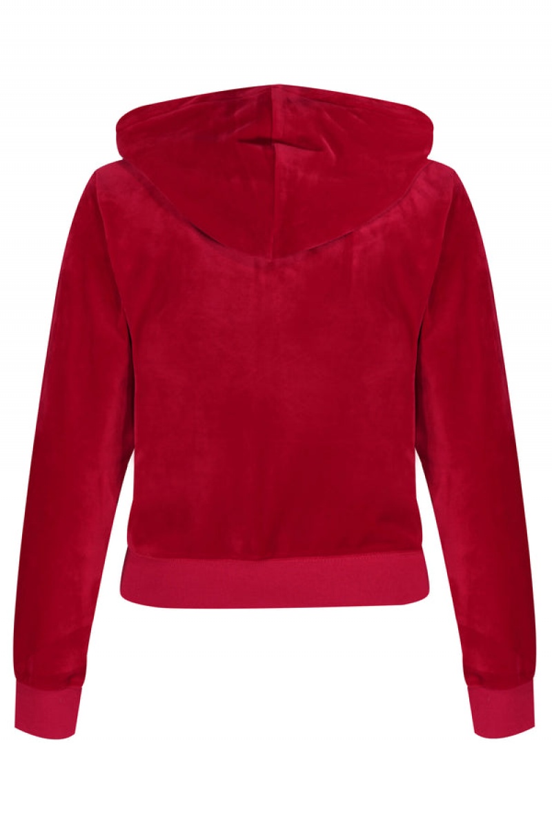 Juicy Couture Classic Velour Robertson Hoodie Punainen | JC-SN652032