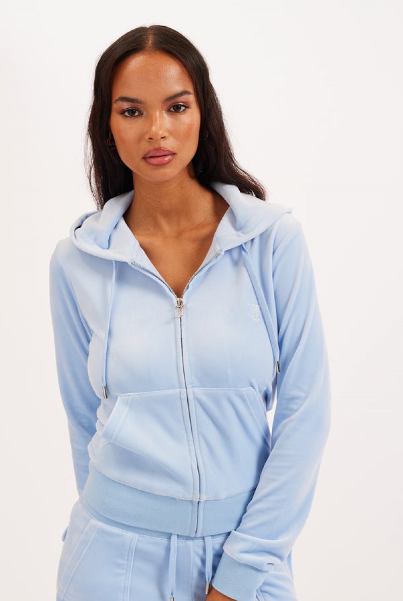 Juicy Couture Classic Velour Robertson Hoodie Sininen | JC-SN652046