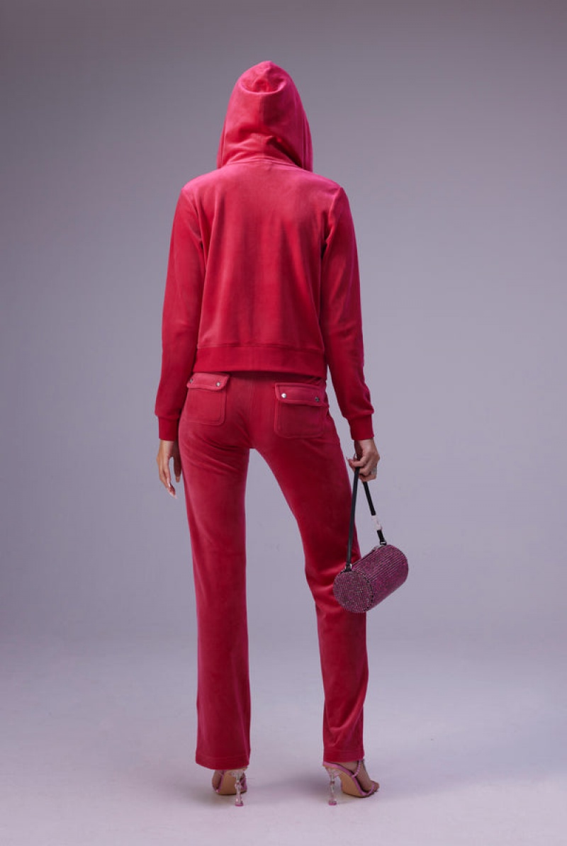 Juicy Couture Classic Velour Robertson Hoodie Pinkki | JC-SN652050