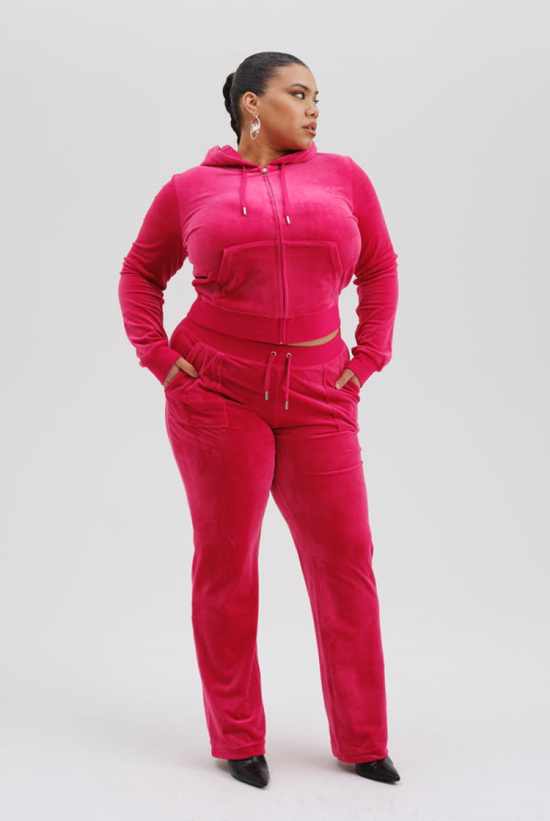 Juicy Couture Classic Velour Robertson Hoodie Pinkki | JC-SN652050