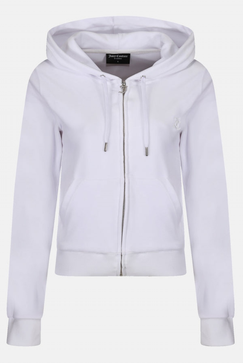 Juicy Couture Classic Velour Robertson Hoodie Valkoinen | JC-SN652068