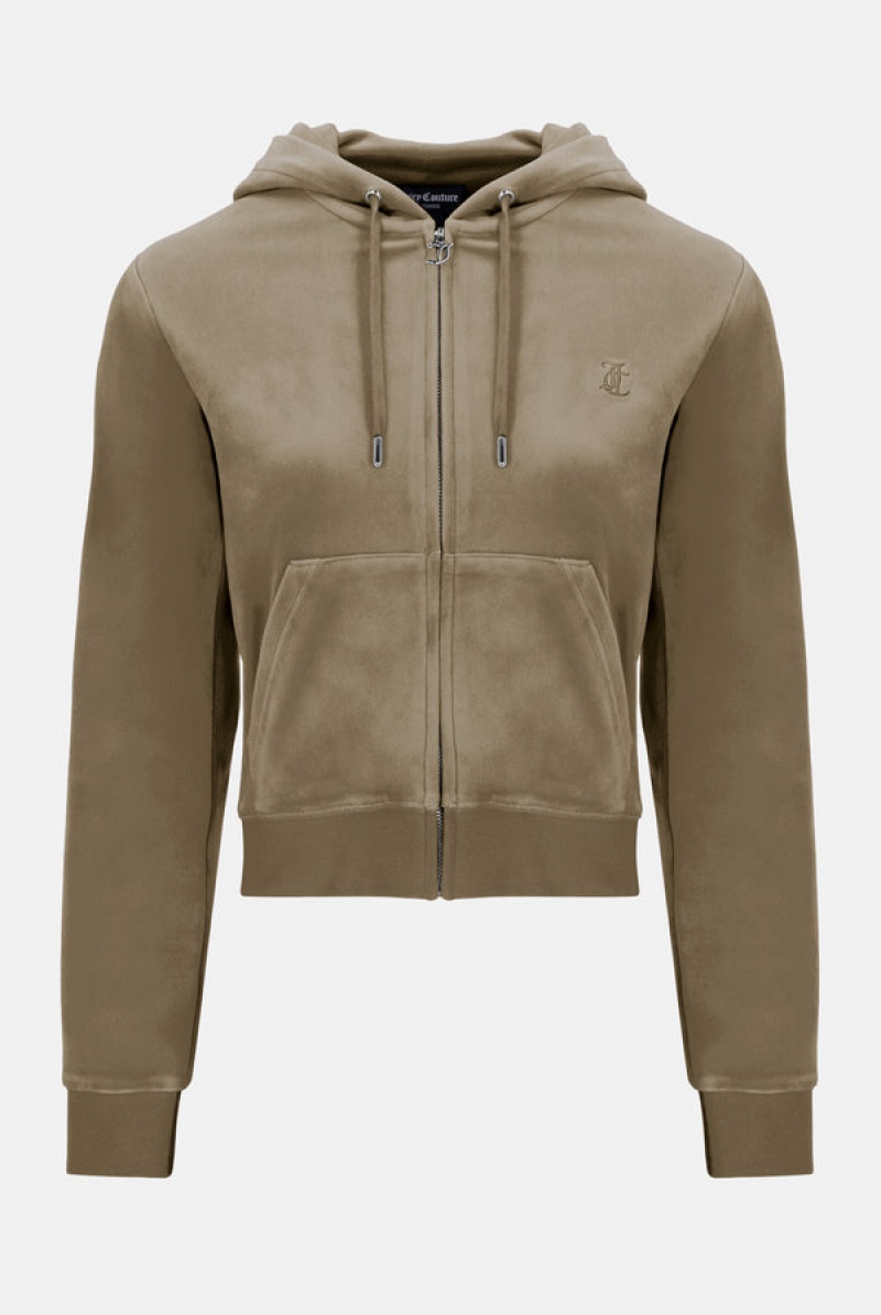 Juicy Couture Classic Velour Robertson Hoodie Ruskea | JC-SN652073