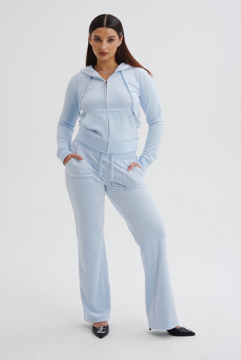 Juicy Couture Classic Velour Robertson Hoodie Turkoosi | JC-SN652084