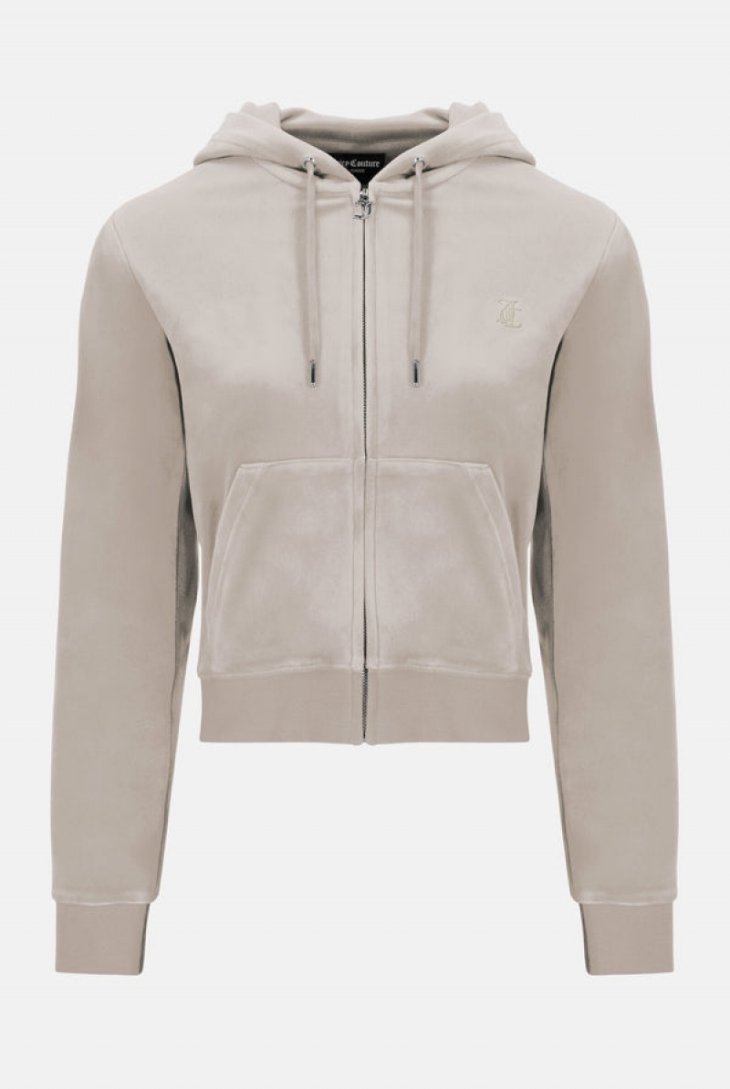 Juicy Couture Classic Velour Robertson Hoodie Vaaleanruskea | JC-SN652088