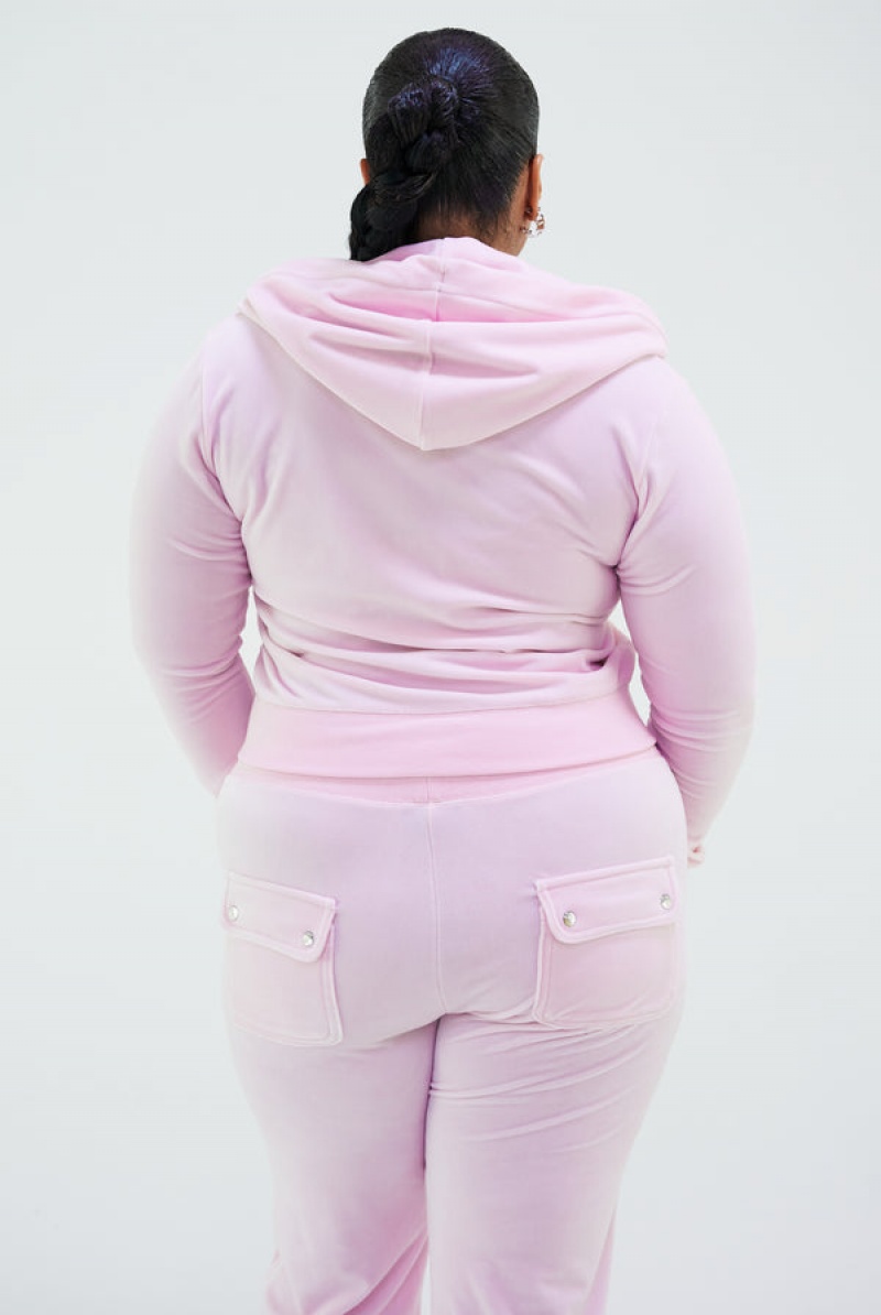 Juicy Couture Classic Velour Robertson Hoodie Pinkki | JC-SN652093