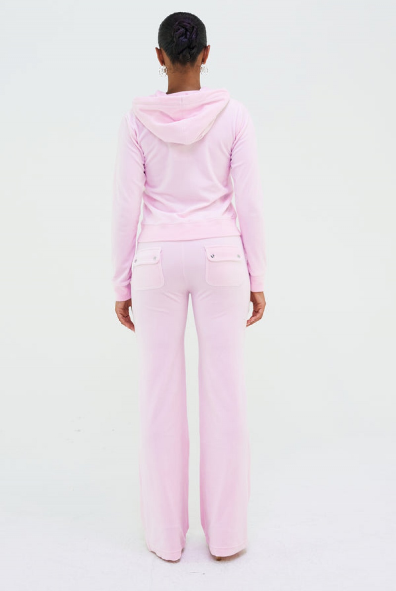 Juicy Couture Classic Velour Robertson Hoodie Pinkki | JC-SN652093