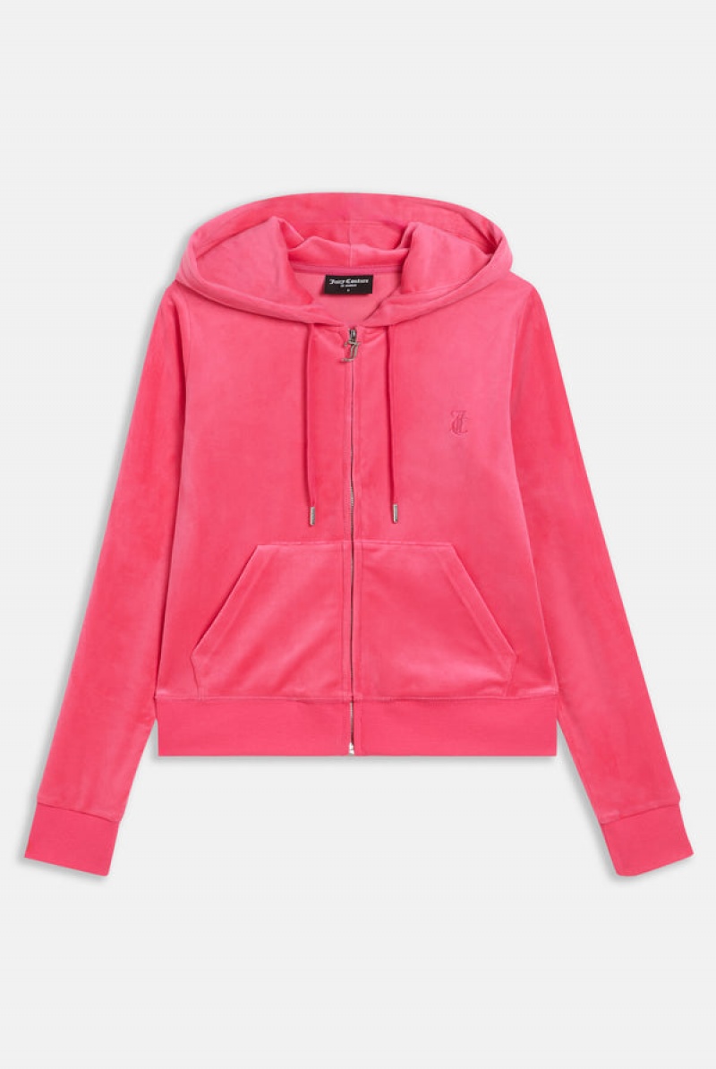 Juicy Couture Classic Velour Robertson Hoodie Pinkki | JC-SN652103