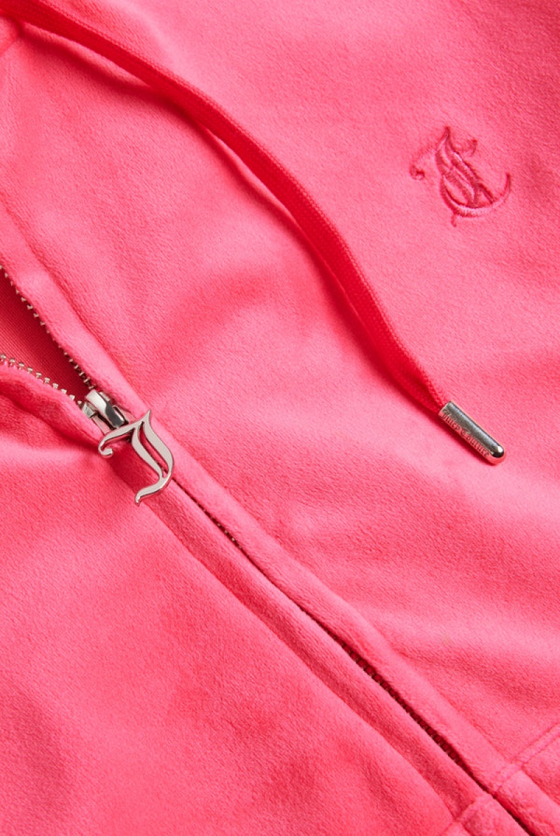 Juicy Couture Classic Velour Robertson Hoodie Pinkki | JC-SN652103