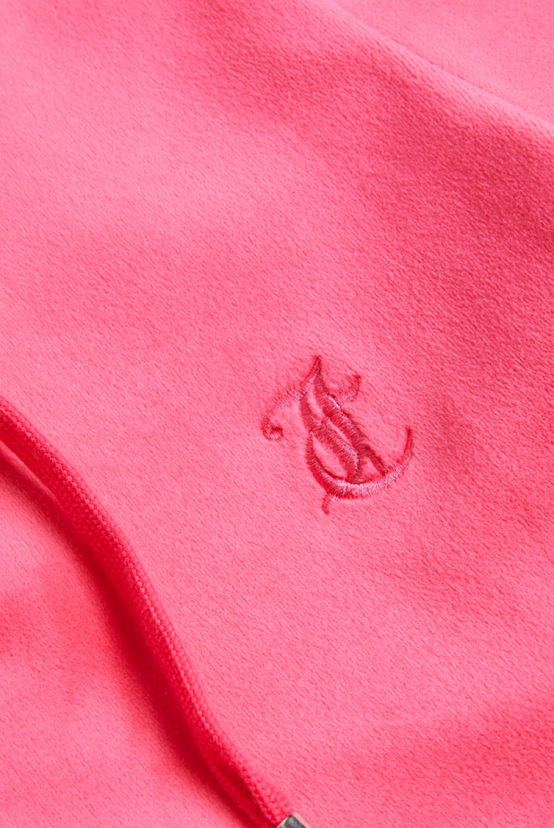 Juicy Couture Classic Velour Robertson Hoodie Pinkki | JC-SN652103