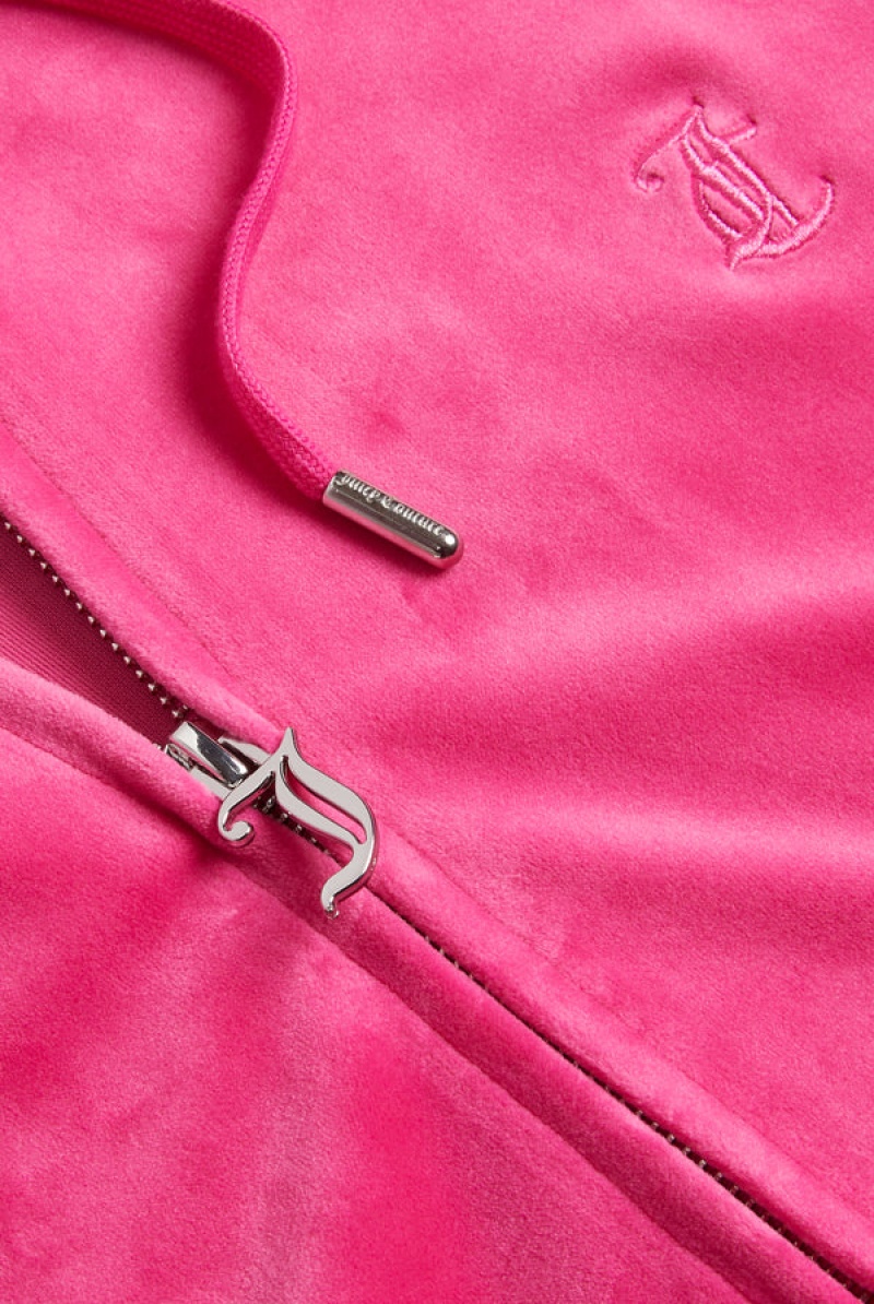 Juicy Couture Classic Velour Robertson Hoodie Pinkki | JC-SN652108