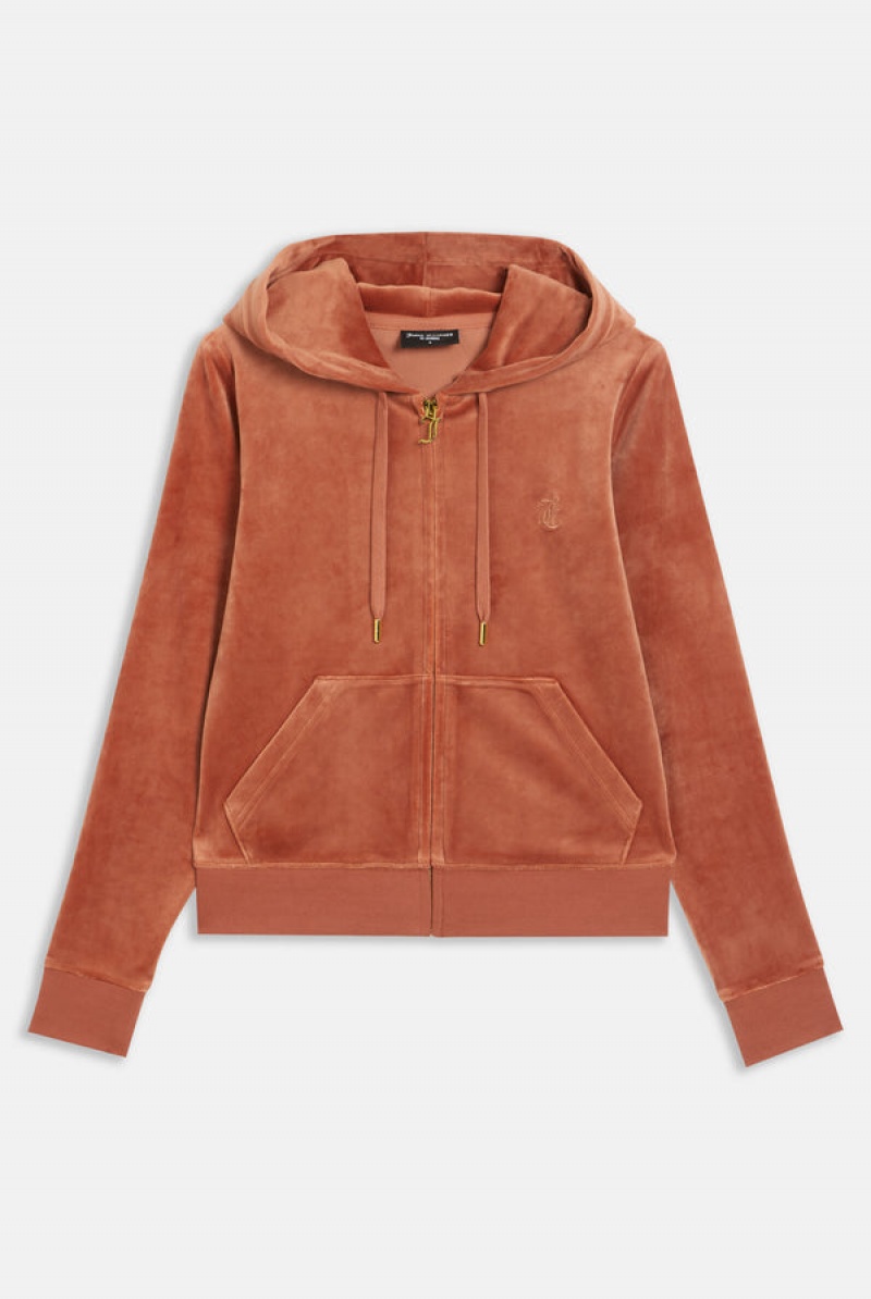 Juicy Couture Classic Velour Robertson Hoodie Kupari | JC-SN652116