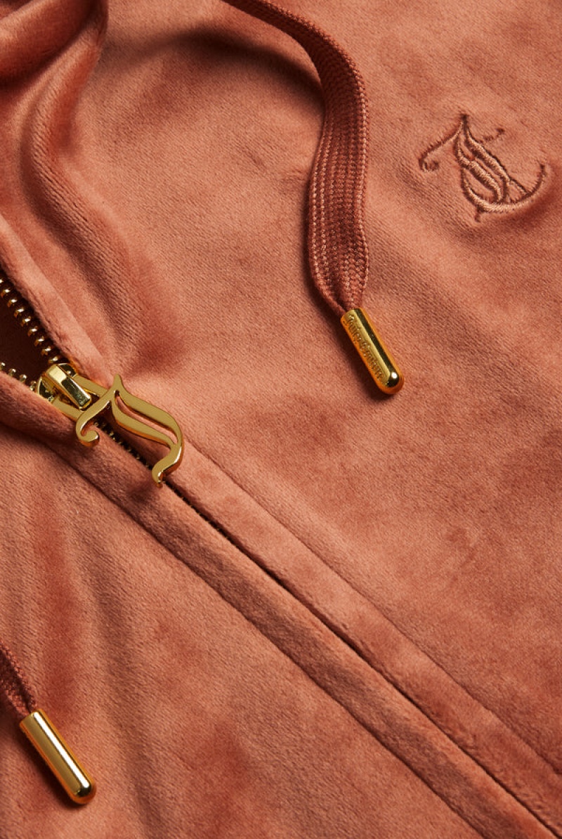 Juicy Couture Classic Velour Robertson Hoodie Kupari | JC-SN652116