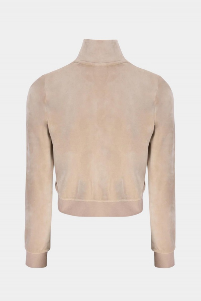 Juicy Couture Classic Velour Track Top Harmaat Ruskea | JC-SN652042