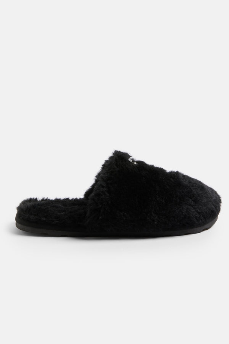 Juicy Couture Closed Varvas Faux Fur Tossut Mustat | JC-SN652189