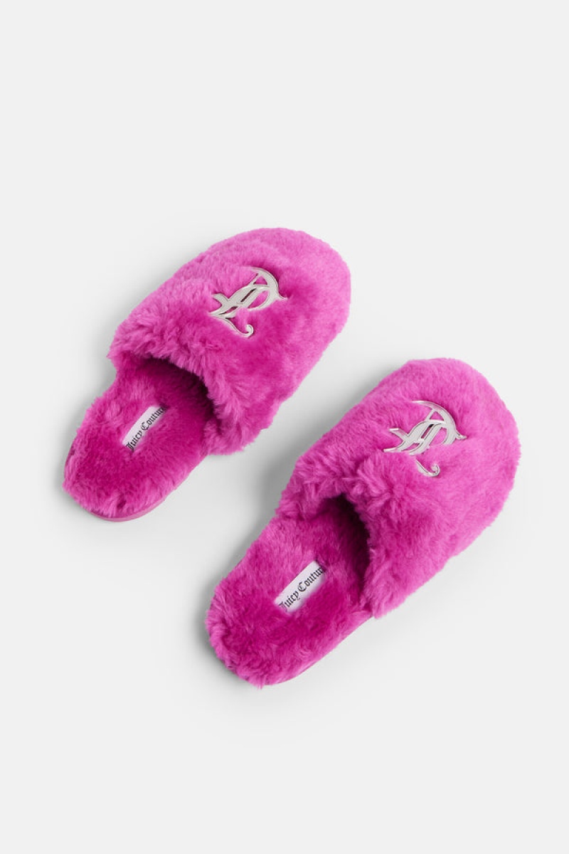 Juicy Couture Closed Varvas Faux Fur Tossut Pinkki | JC-SN652190